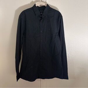 NEW H&M Black Dress Shirt with White Detail Pattern New with Tags Mens Medium